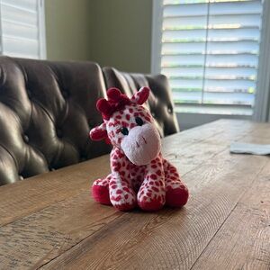 Spotted Plush Giraffe - Red and White
